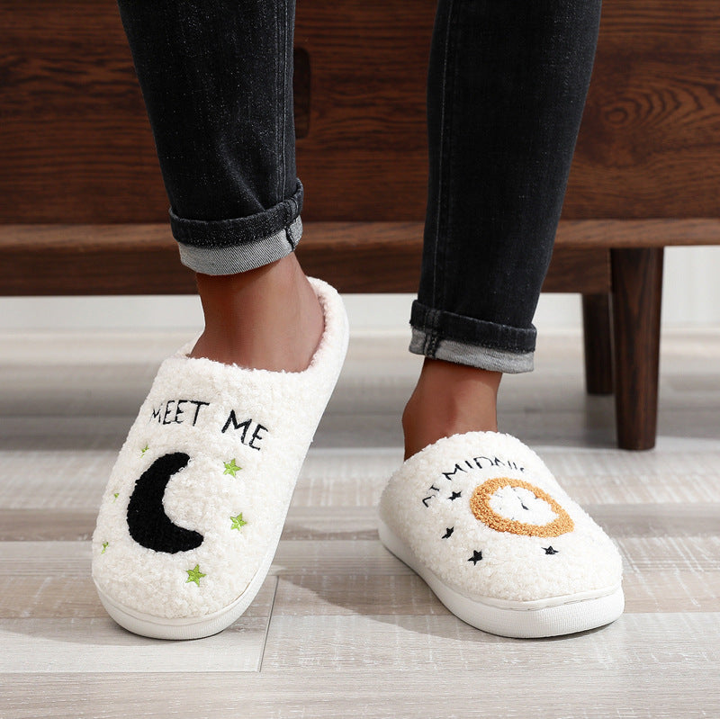 Wholesale Winter Moon Clock Cotton Slippers
